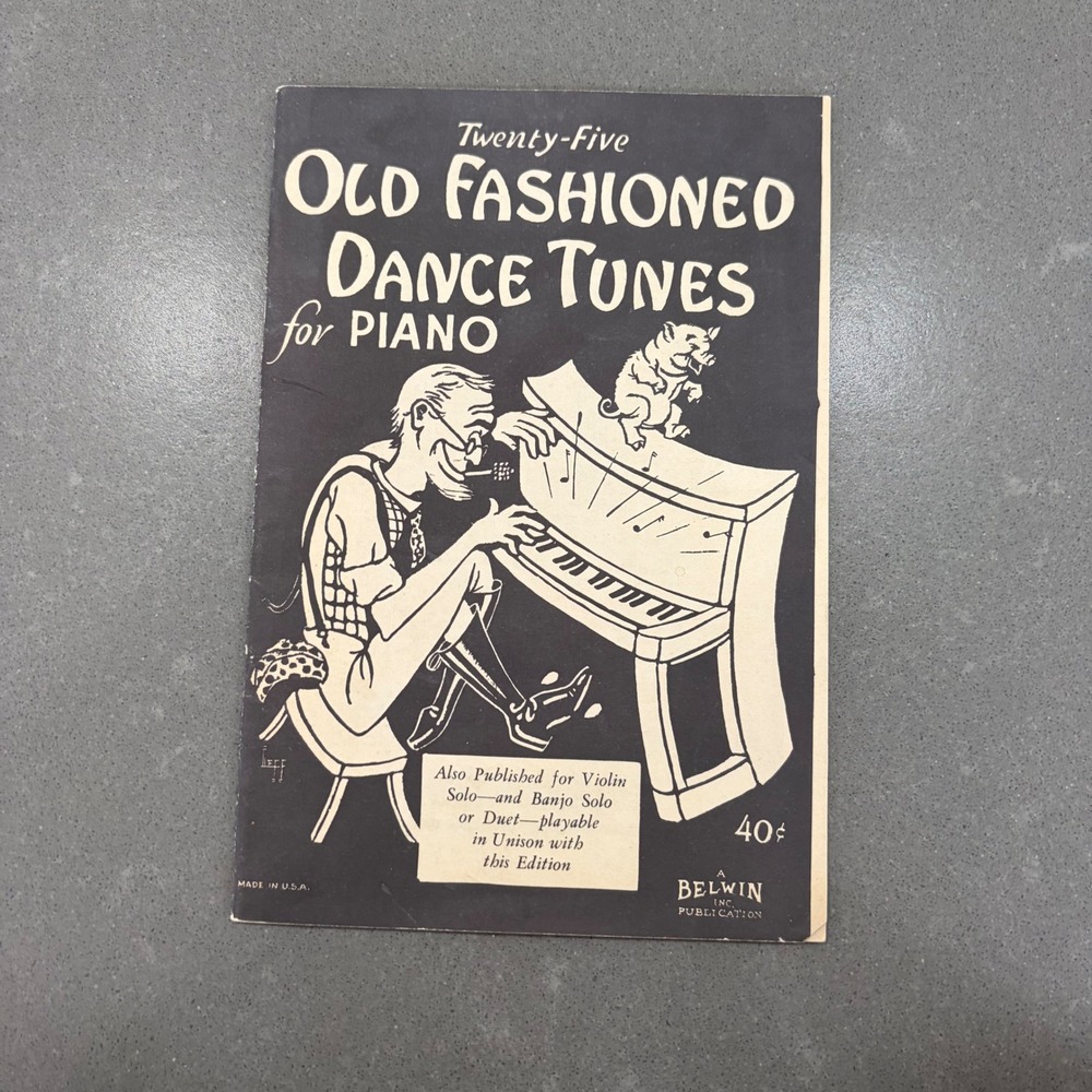 Vintage Belwin Twenty-Five Old Fashioned‎ Dance Tunes for Piano Solo Sheet Music